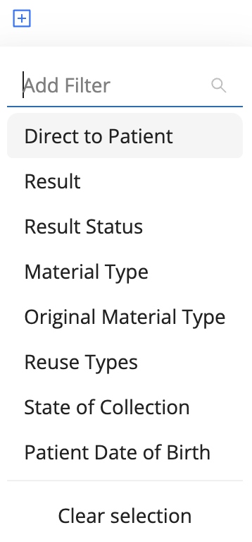 Samples Dashboard Filter By